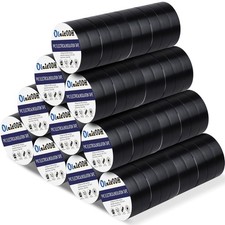 100 Rolls Black Electrical Tape Bulk 3/4 Inch x 66ft, Inch-100Pack,