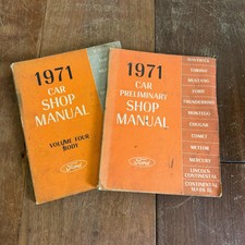 FORD OEM 1971 Car Preliminary Shop & VOL 4 Bo...