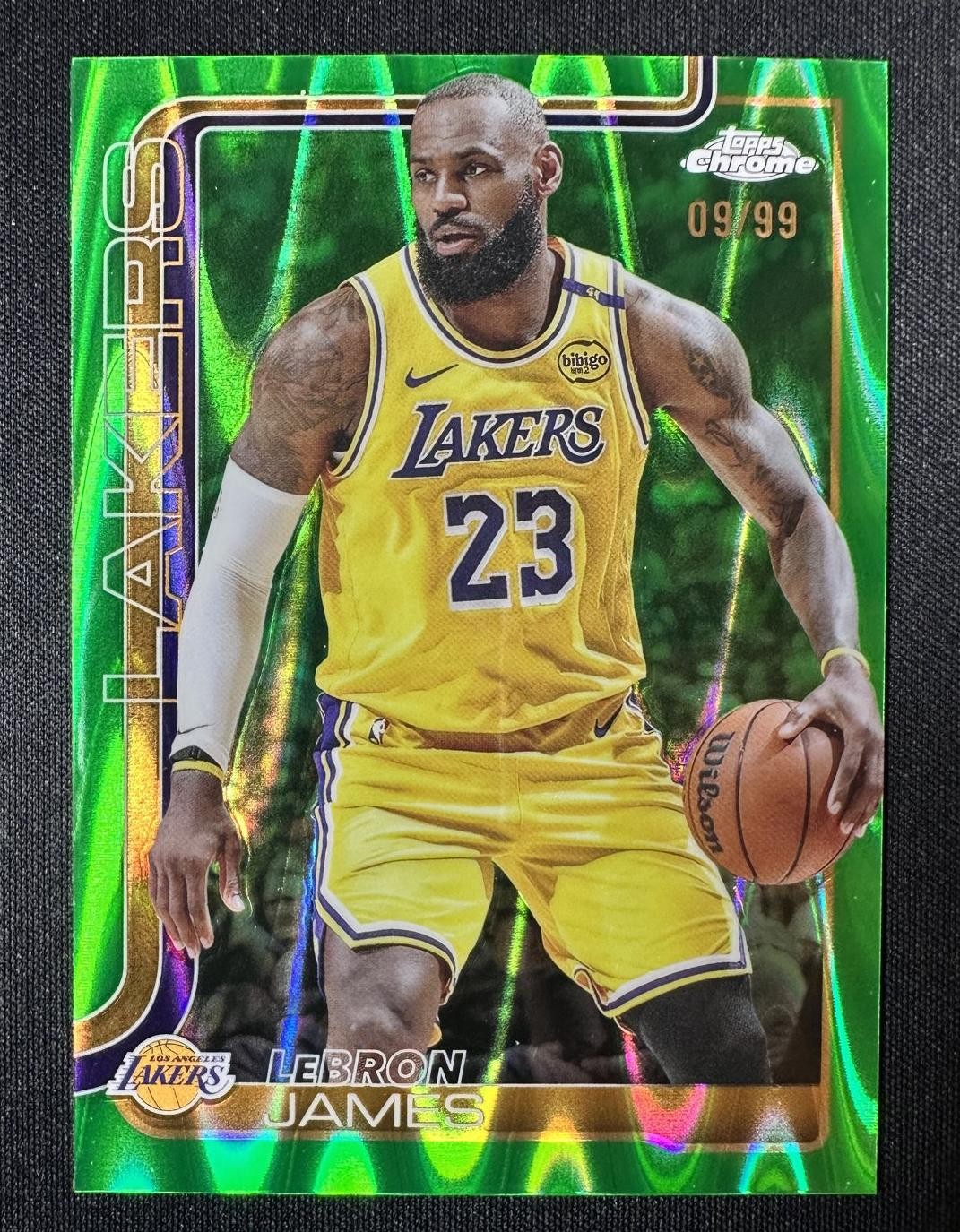 2025-26 Topps Chrome LeBron James #127 Green Raywave /99