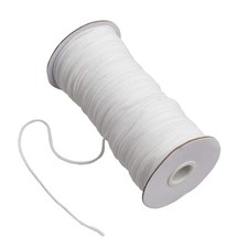 Round 3mm Elastic Cord Masks White 1/8 Inch Soft Thin String 100M Rope