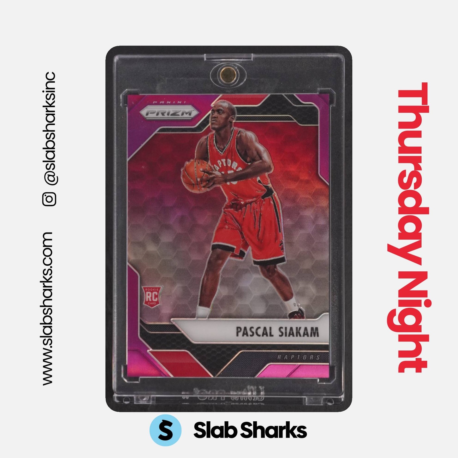 2016 PANINI PRIZM #220 PASCAL SIAKAM PURPLE PRIZM RC ROOKIE /75