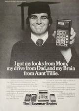 Bowmar Brain Calculator Picture Magazine Ad Original Vintage Wall Art Decor 