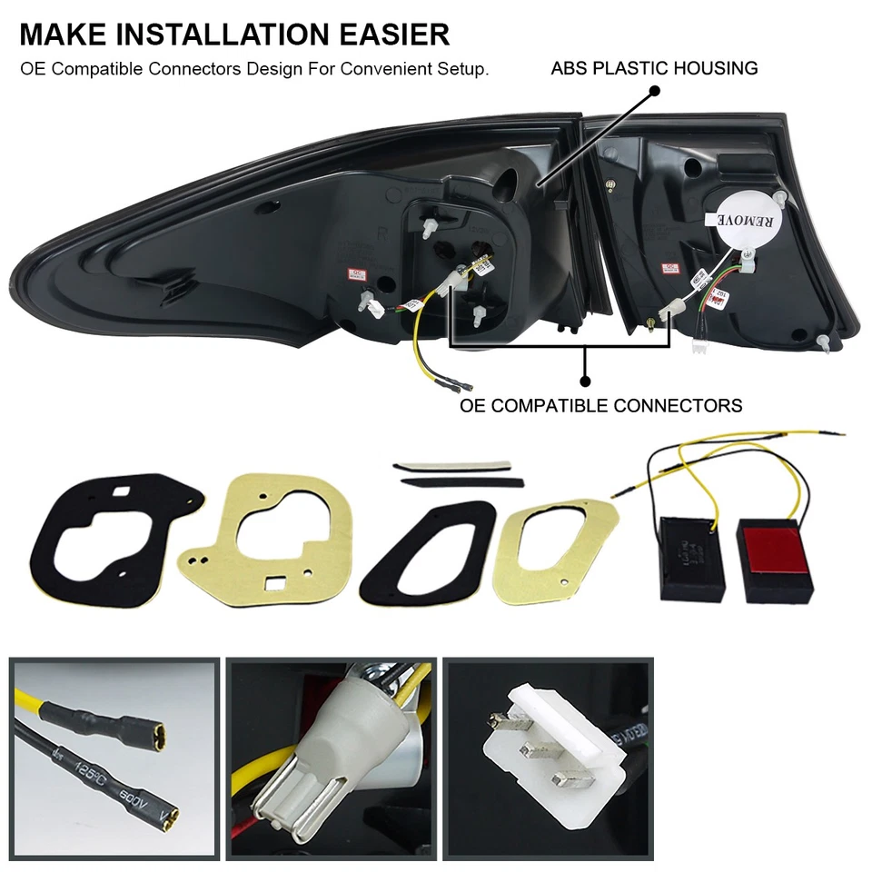 Smoke Fits 2007-2009 Lexus LS460 LED Tail Lights Brake Lamps Left+Right 07 08 09 Foto 4 de 4