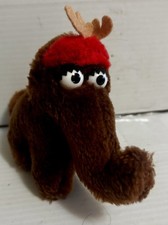 Vintage Applause Sesame Street Snuffleupagus In Reindeer Hat 7  Plush Toy Rare
