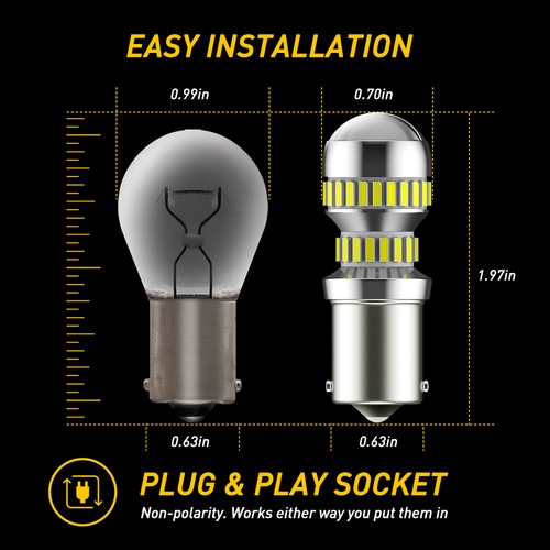 AUXITO 1156 LED Reverse Turn Signal Light Bulbs Kit Anti Hyper Flash Plug & Play - Picture 2 of 16
