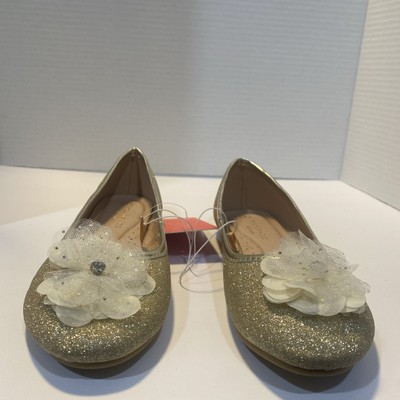 Rampage Girls Flats Gold Dress Shoes Size 4