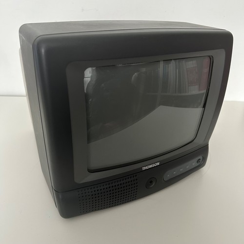 Vintage Thomson 10MG73B 10" Colour TV & Remote Retro Black Grey Gaming Prop - Picture 8 of 13