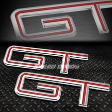 For Mustangescort Gt 2x Metal Bumper Trunk Grill Emblem Decal Sticker Badge Red