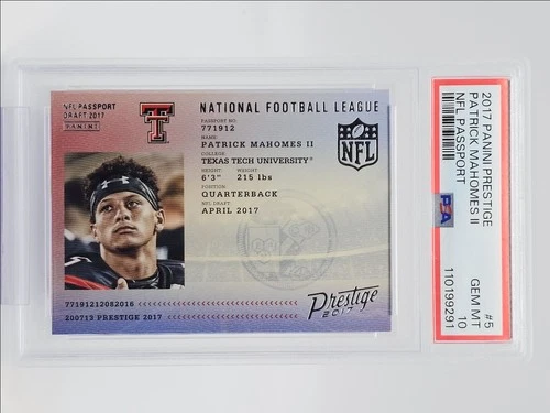 PATRICK MAHOMES II 2017 PANINI PRESTIGE NFL PASSPORT ROOKIE RC PSA 10 Q3178