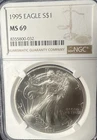 1995 silver eagle NGC ms69 - A Great Coin!