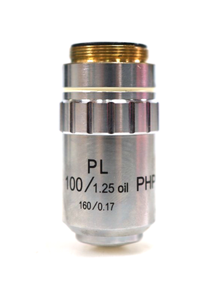 #ad Fisher Scientific Microscope Objective Lens PL 100 1.25 Oil 160 0.17 $40.00
