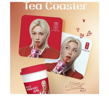  Ship Same Day STRAY KIDS FELIX x Gong Cha OFFICIAL T-Coaster White  Red Set 2