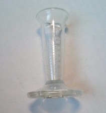 Vintage 5ml-60 minim's Glass Footed Apothecary Measuring Conical Graduated Spout