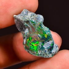Amazing Black Opal 13.5 Carats, Smoked Ethiopian Opal Rough, Opal Raw Crystal