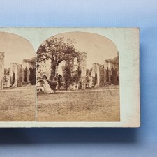 Barrow In Furness Stereoview C1865 Real Photo Cumbria The Abbey Ruins - MPC Co