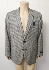 NWT Stafford sport coat 46R men's black white check