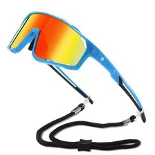 Kids Sunglasses Youth Baseball UV400 Light Blue Frame Pink Dots Orange Lens