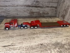 1/55 Scale SIKU Peterbilt 359 Semi Truck With Lowboy Trailer Wood Deck Die-Cast