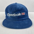 Vintage Reebok Athletic Blue Corduroy Embroidered Adjustable Zipperback Cap Hat