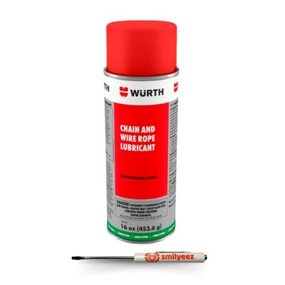 Wurth Chain & Wire Rope Lubricant (16 oz) with Smilyeez Pocket Screwdriver