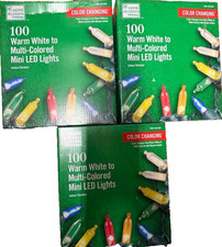 3 BOXES Home Accents 100 Warm White to Multi Colored Mini LED Lights NEW