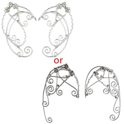 Elf Ear Cuffs Clip-on Earrings Filigree Fairy Wrap Earring Elven Cosplay Costume