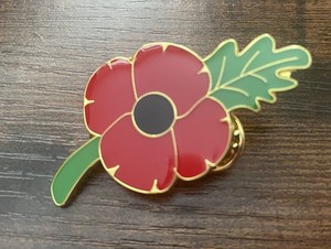 Red Poppie Flower Veteran Pin Badge Lapel Metal Enamel Lest We - Foto 5