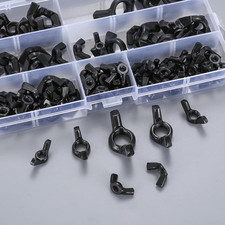 100 Pcs Wing Nuts Assortment Kit, Carbon Steel Wingnuts, Butterfly Nuts Wing Nu