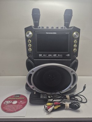 Karaoke USA GF844 Bluetooth DVD Karaoke System with 7 inch Screen Tested Read