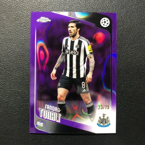 2025-26 Topps Chrome UEFA Sandro Tonali Purple Lava /75 Newcastle United