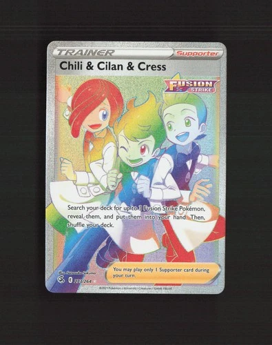 Chili & Cilan & Cress 273/264 Fusion Strike Secret Rare Holo Pokemon Card NM