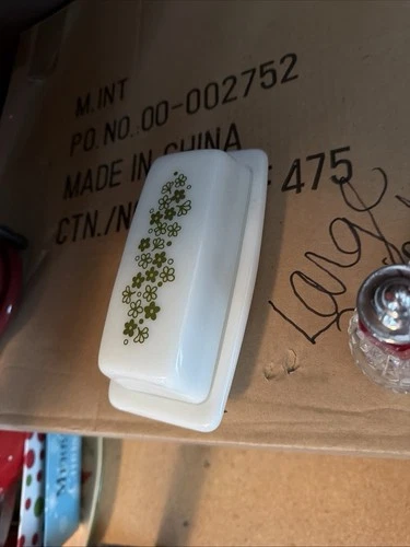 Vintage PYREX Spring Blossom Crazy Daisy Butter Dish & Lid USA