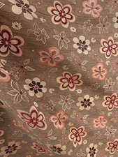 BROWN MULTICOLOR FLORAL UPHOLSTERY BROCADE FABRIC 54 in. Sold BTY