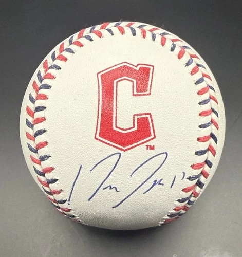 Jose Ramirez Autographed Team Laced ROMLB Baseball Cleveland Guardians Fanatics