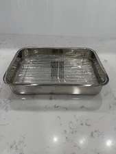 WILLIAMS-SONOMA Open Kitchen 12"x16"x3" Stainless Steel Roasting Pan w/ Rack