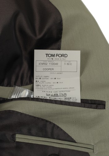 TOM FORD Cooper Double Breasted Solid Green Suit Size 50C / 40S U.S. New With... - Picture 5 of 7