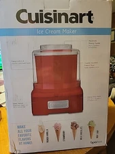Cuisinart Ice Cream Maker Red 1.5 Qt. 20 Minute No Ice Needed Home Made ICE-21
