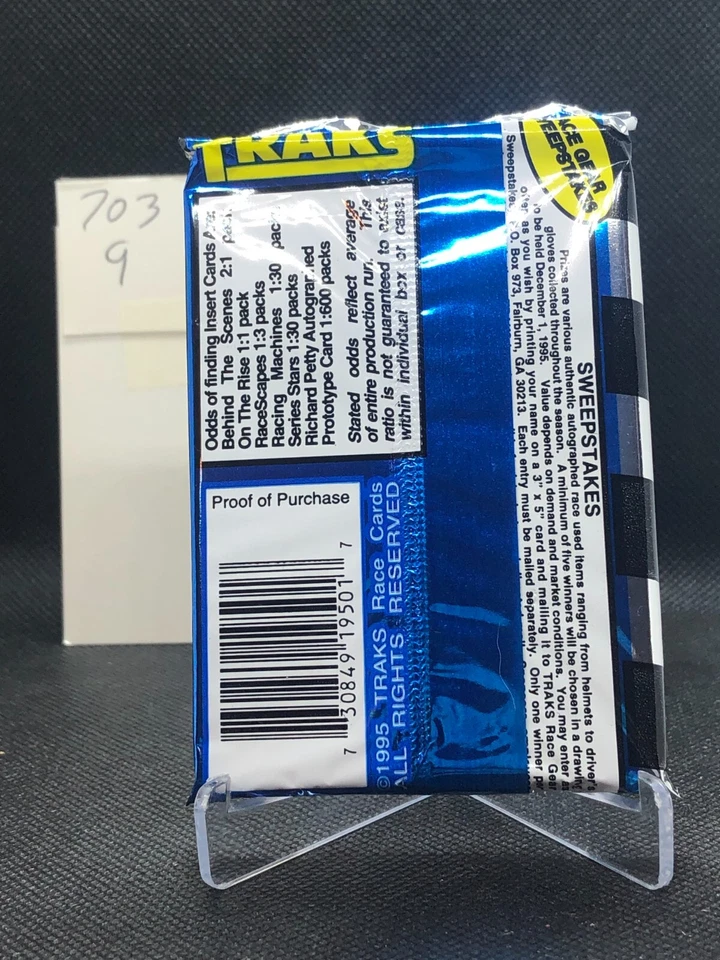 (1) Pack Lot 1995 Traks Race Trading Card Pack Nascar Sealed - Image 2 of 2