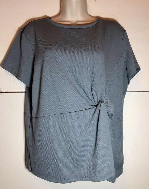 EXPRESS WOMENS PETITE SIZE PL/PXL TOP GRAY SIDE TIE KNOT EXCELLENT CONDITION 