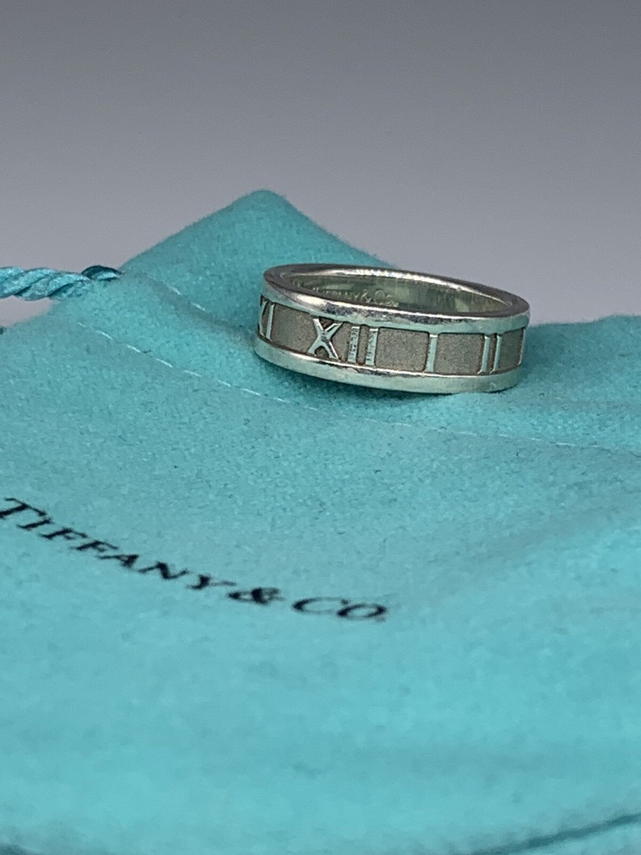 Tiffany & Co. Atlas 1995 Sterling Silver 925 Roman Numerals Band