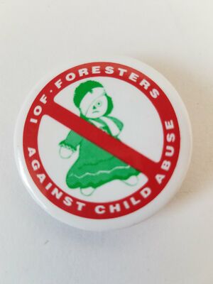 IOF Foresters Against Child Abuse Pinback Button Pin