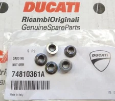 2003-2025 many DUCATI models 6mm flanged LOCK nuts, many panels QTY=5  74810361A