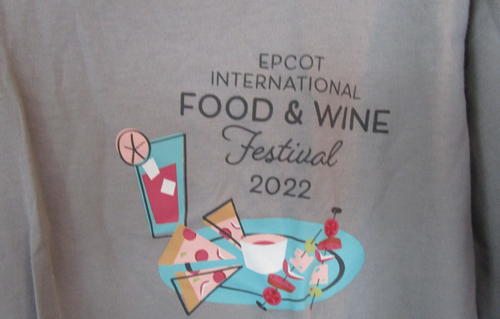 New Disney Parks Food & Wine 2022 Mickey Lets Eat Tee XL Cotton Poly Bust 50 L28 - Picture 3 of 5