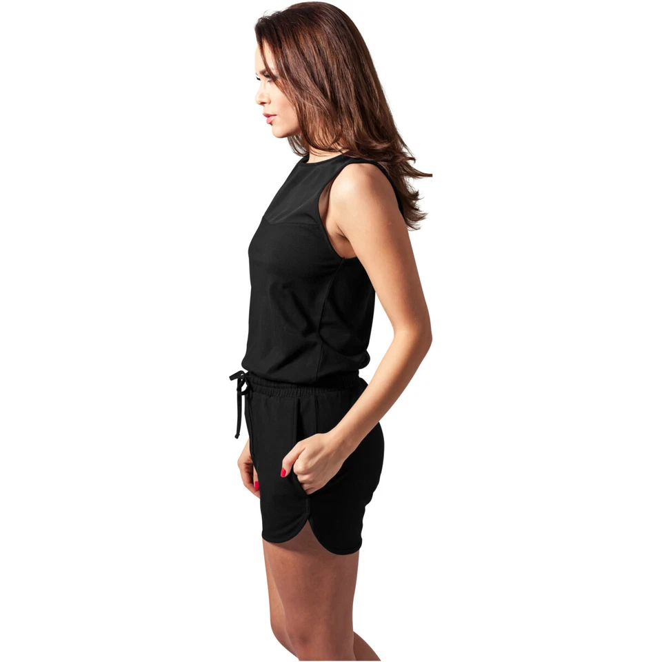 Urban Classics Ladies Tech Mesh Hot Jumpsuit Einteiler transparenter Einsatz  - Bild 3 von 4