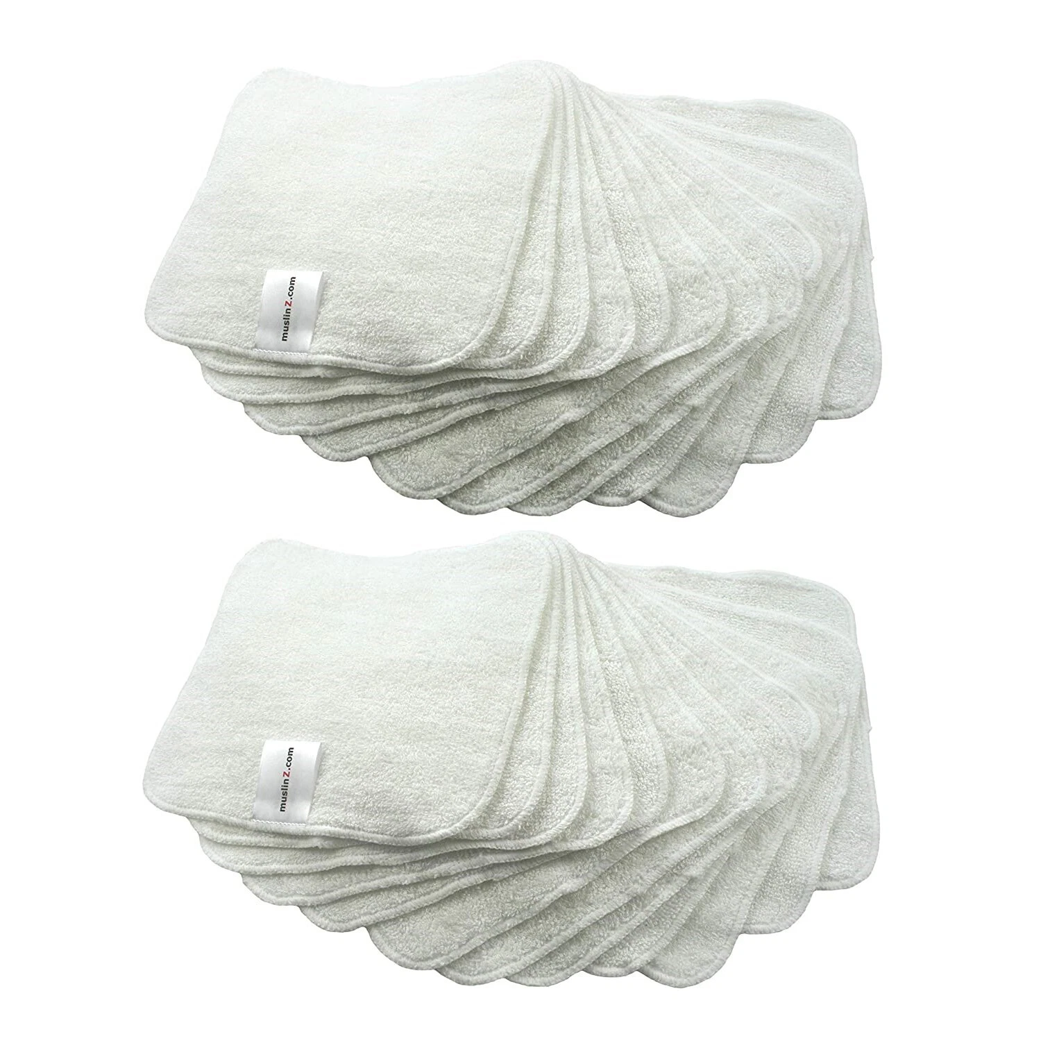 MuslinZ 24PK Washable Reusable Wipes 20x20cm Bamboo/Cotton - White
Opens in a new window or tab