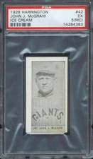 1928 Harrington's Ice Cream #42 John McGraw PSA 5 (MC) New York Giants HOF
