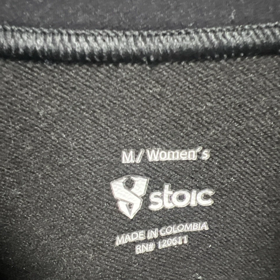 Stoic 女式中号 1/2 拉链套衫衬衫黑色紫色长袖活动 — 第 4/4 张图片