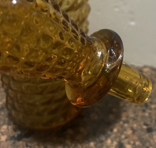 Vintage! MCM Empoli 22.5” Amber Pineapple Diamond Point Genie Bottle W Stopper - Picture 13 of 14