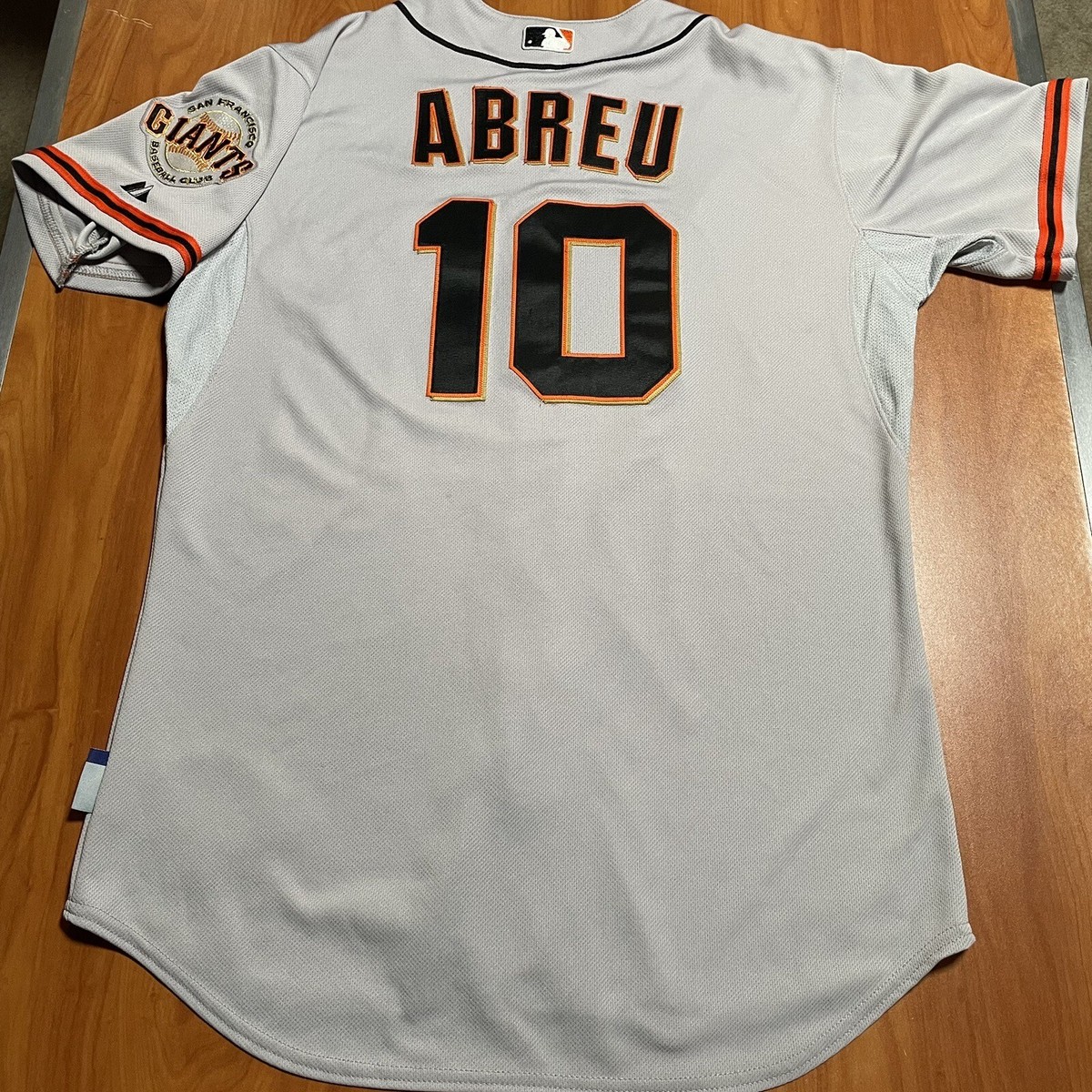 2014 Team Issued Majestic Authentic San Francisco Giants MLB Jersey Grey  Road 46