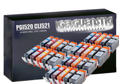 30x Patronen kompatible für CANON IP 3600 4600 MP 540 620 630 PGI-520 CLI-521